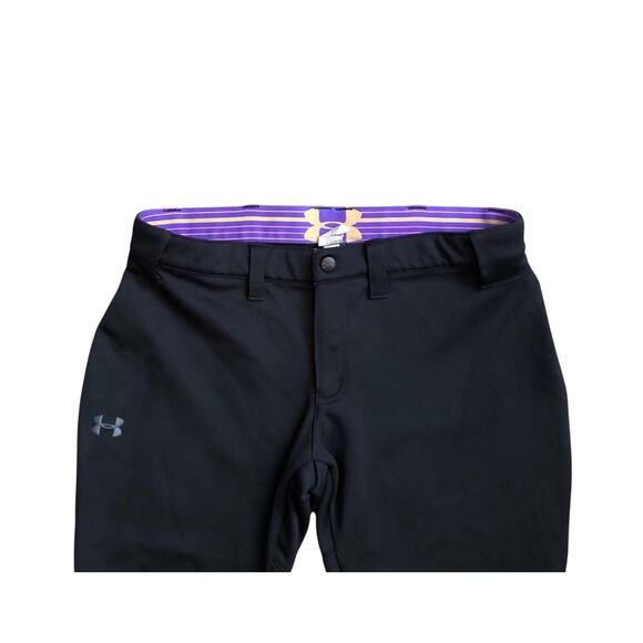 UNDER ARMOUR Womens Size Medium Black Baseball Softball Training Cropped Pants - Picture 4 of 8